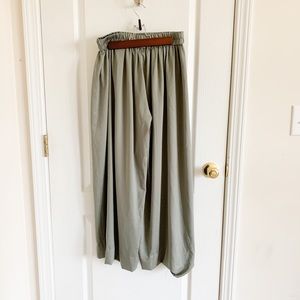 Light Grey Silky Plazzo Pants